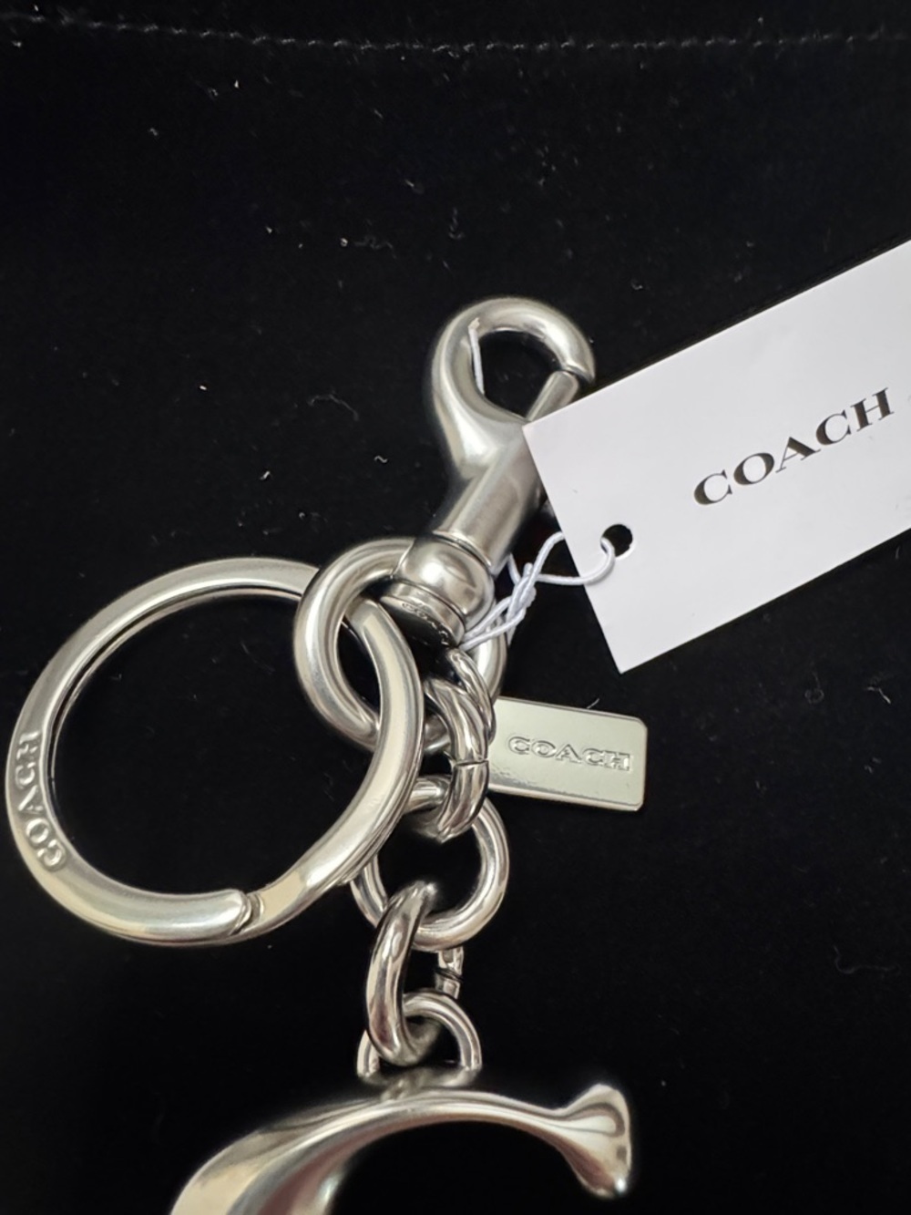Coach Silver ‘C' Charm Key Ring NWT - Picture 3 of 3